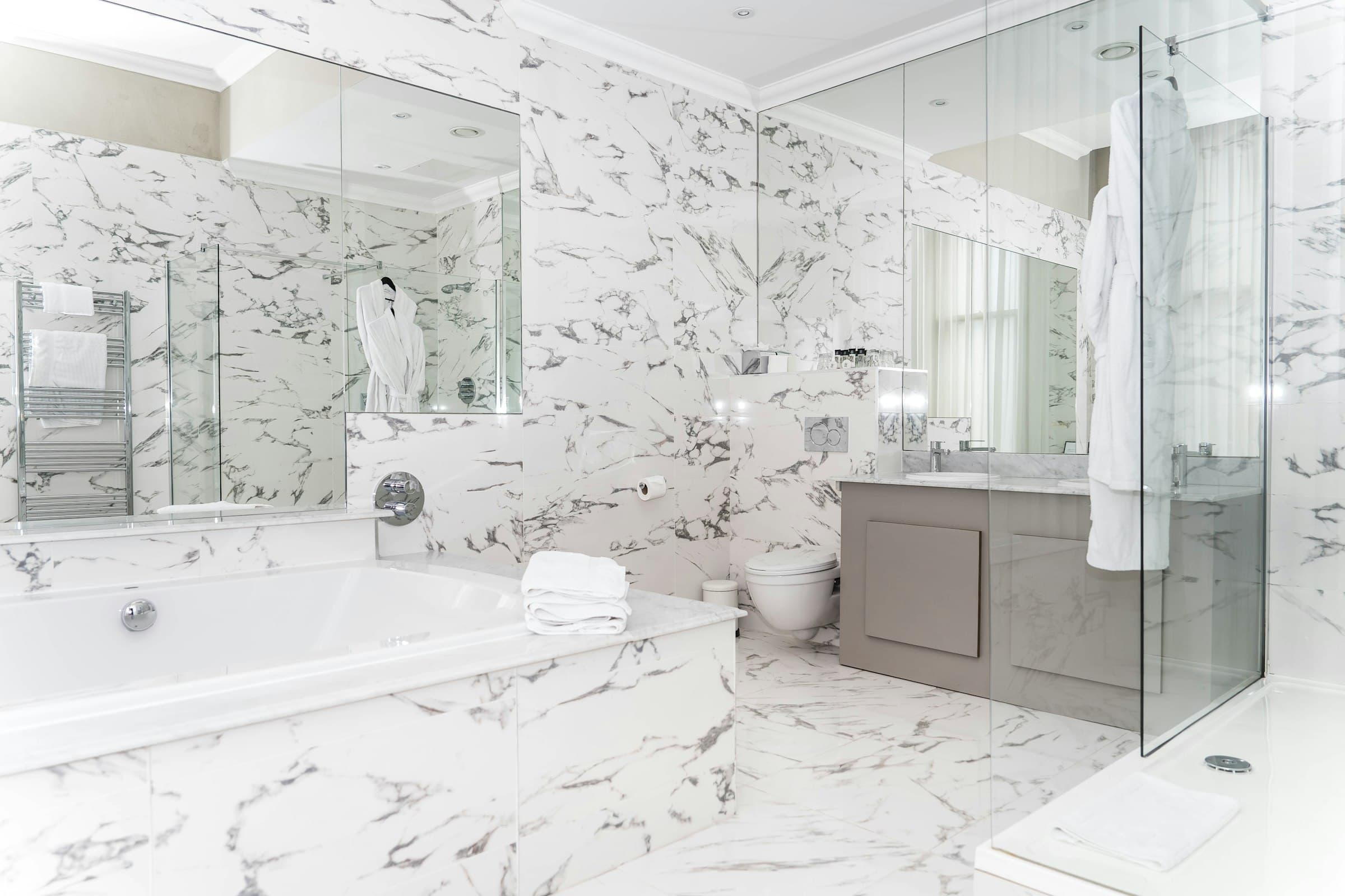 Luxurious marble bathroom with Grohe fixtures